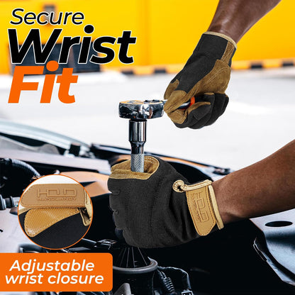 Work Gloves for Men & Women, Utility Mechanic Working Gloves Touch Screen, Flexible Gardening Gloves for Yard