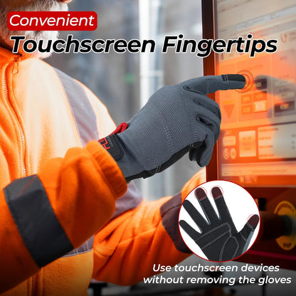 Work Gloves for Men & Women, Utility Mechanic Working Gloves Touch Screen, Flexible Gardening Gloves for Yard