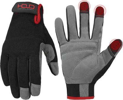 Work Gloves for Men & Women, Utility Mechanic Working Gloves Touch Screen, Flexible Gardening Gloves for Yard