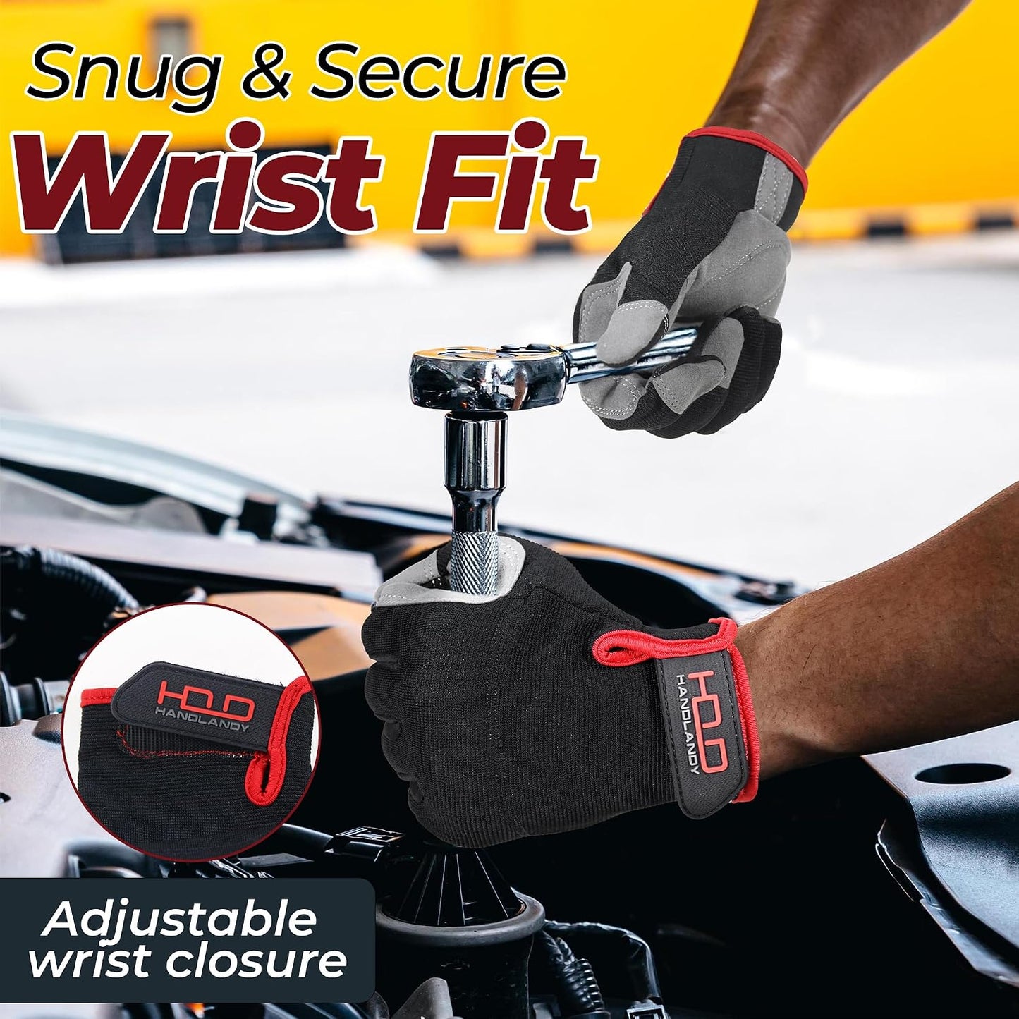 Work Gloves for Men & Women, Utility Mechanic Working Gloves Touch Screen, Flexible Gardening Gloves for Yard