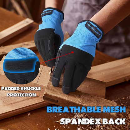 Work Gloves for Men & Women, Utility Mechanic Working Gloves Touch Screen, Flexible Gardening Gloves for Yard