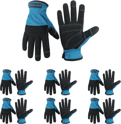 Work Gloves for Men & Women, Utility Mechanic Working Gloves Touch Screen, Flexible Gardening Gloves for Yard