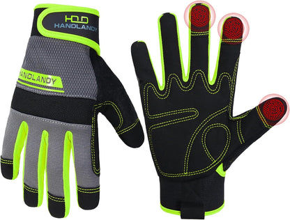 Work Gloves for Men & Women, Utility Mechanic Working Gloves Touch Screen, Flexible Gardening Gloves for Yard