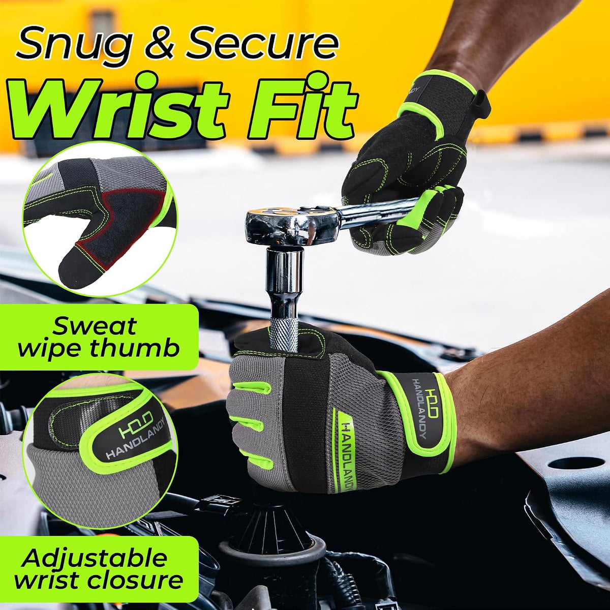 Work Gloves for Men & Women, Utility Mechanic Working Gloves Touch Screen, Flexible Gardening Gloves for Yard