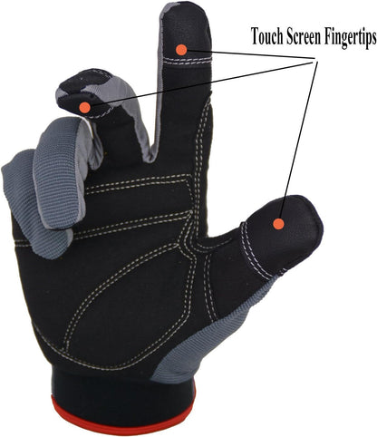 Work Gloves for Men & Women, Utility Mechanic Working Gloves Touch Screen, Flexible Gardening Gloves for Yard