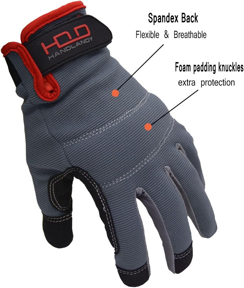 Work Gloves for Men & Women, Utility Mechanic Working Gloves Touch Screen, Flexible Gardening Gloves for Yard