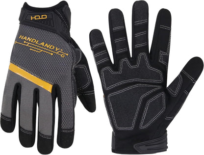 Work Gloves for Men & Women, Utility Mechanic Working Gloves Touch Screen, Flexible Gardening Gloves for Yard