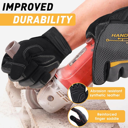 Work Gloves for Men & Women, Utility Mechanic Working Gloves Touch Screen, Flexible Gardening Gloves for Yard