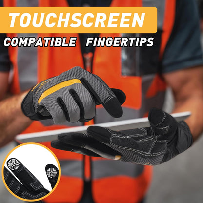 Work Gloves for Men & Women, Utility Mechanic Working Gloves Touch Screen, Flexible Gardening Gloves for Yard