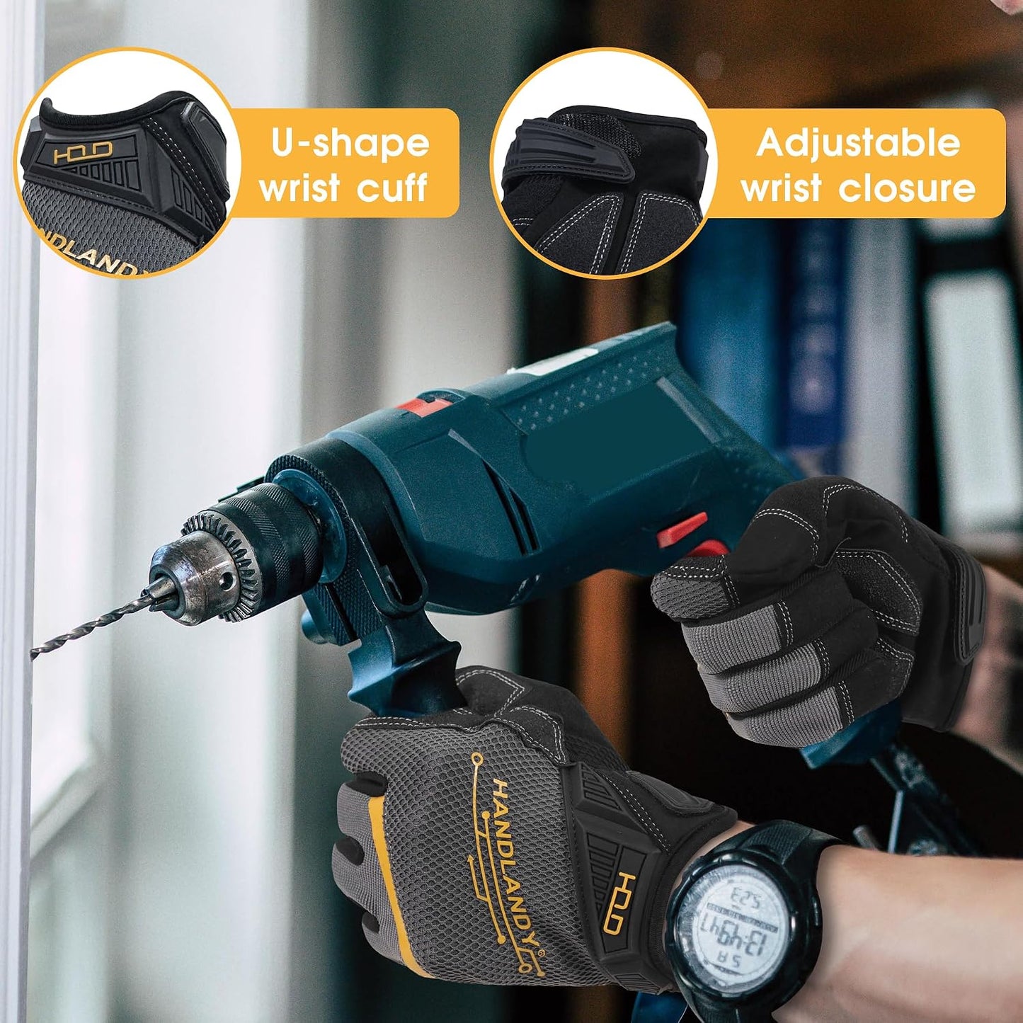 Work Gloves for Men & Women, Utility Mechanic Working Gloves Touch Screen, Flexible Gardening Gloves for Yard