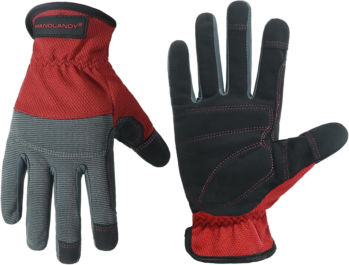 Work Gloves for Men & Women, Utility Mechanic Working Gloves Touch Screen, Flexible Gardening Gloves for Yard