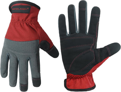 Work Gloves for Men & Women, Utility Mechanic Working Gloves Touch Screen, Flexible Gardening Gloves for Yard