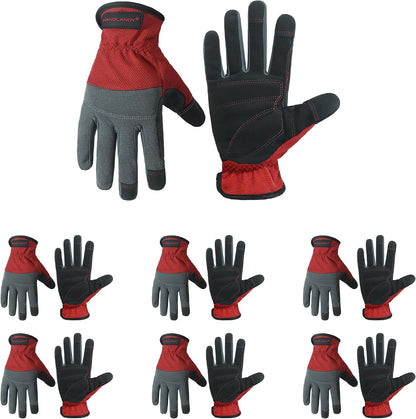 Work Gloves for Men & Women, Utility Mechanic Working Gloves Touch Screen, Flexible Gardening Gloves for Yard