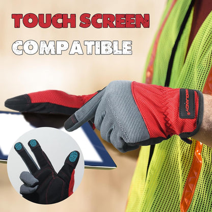 Work Gloves for Men & Women, Utility Mechanic Working Gloves Touch Screen, Flexible Gardening Gloves for Yard
