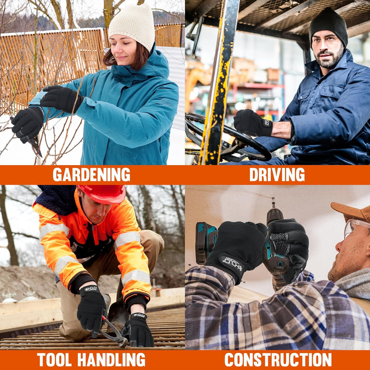 Work Gloves for Men & Women, Utility Mechanic Working Gloves Touch Screen, Flexible Gardening Gloves for Yard