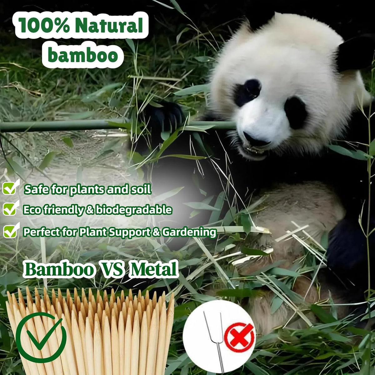 100 PCS 3FT Bamboo Plant Stakes, 6.3mm Thick Bamboo Stakes