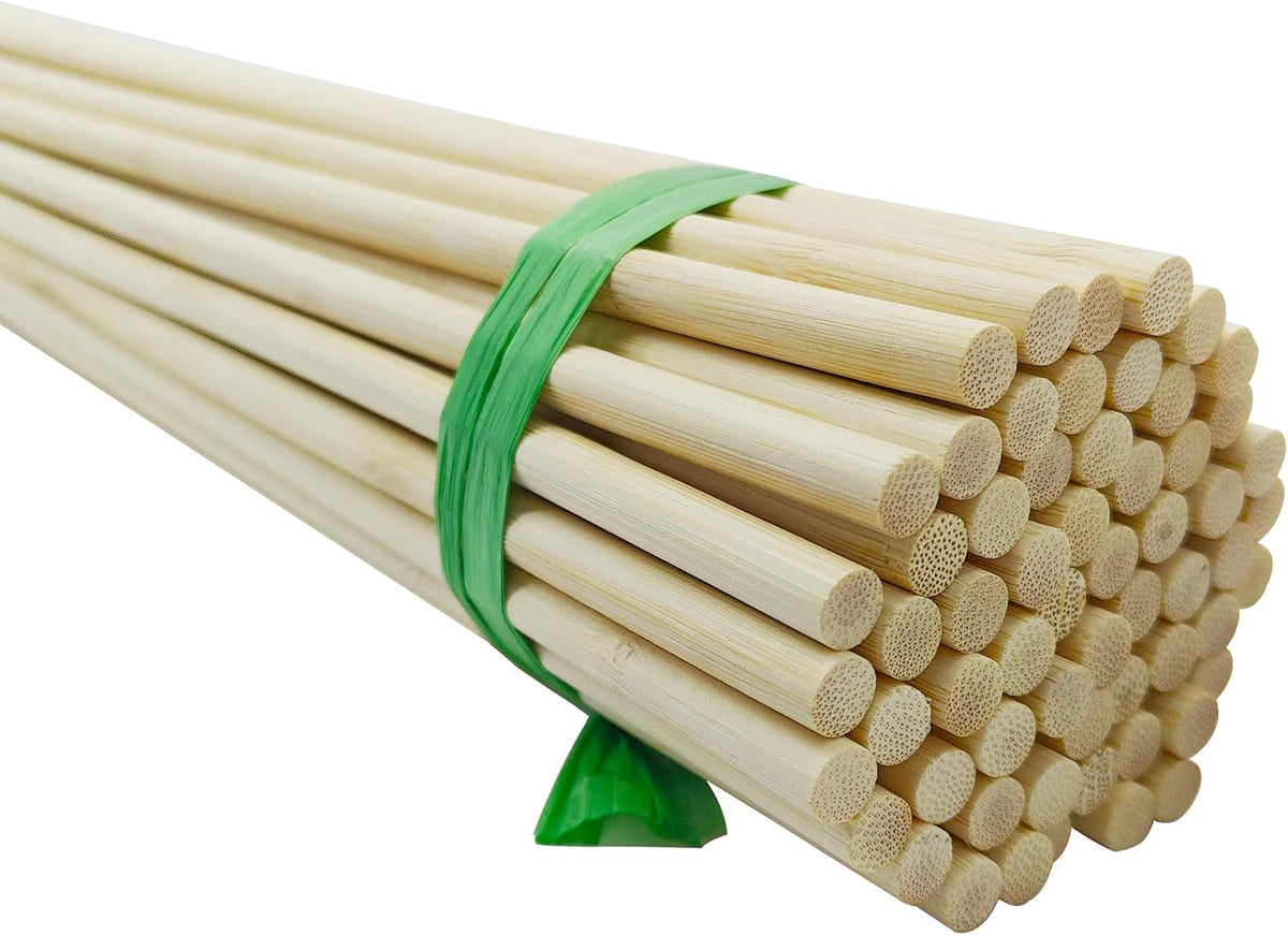 100 PCS 3FT Bamboo Plant Stakes, 6.3mm Thick Bamboo Stakes