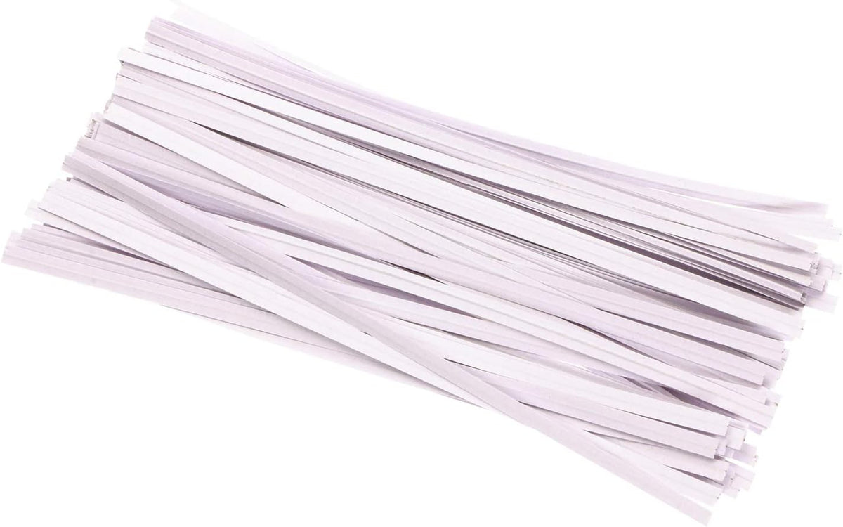 Kraft Paper Twist Ties, Paper Twist Ties, Bread Twist Ties, Candy Ties for Bags, 6 Inch, White (100 Pieces)