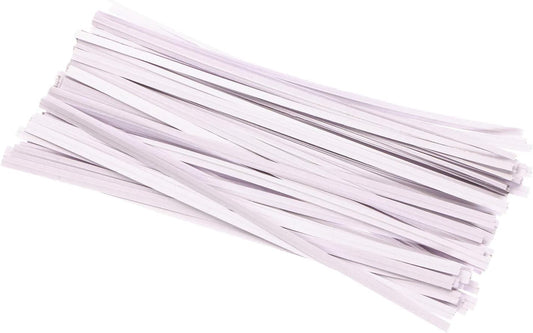 Kraft Paper Twist Ties, Paper Twist Ties, Bread Twist Ties, Candy Ties for Bags, 6 Inch, White (100 Pieces)