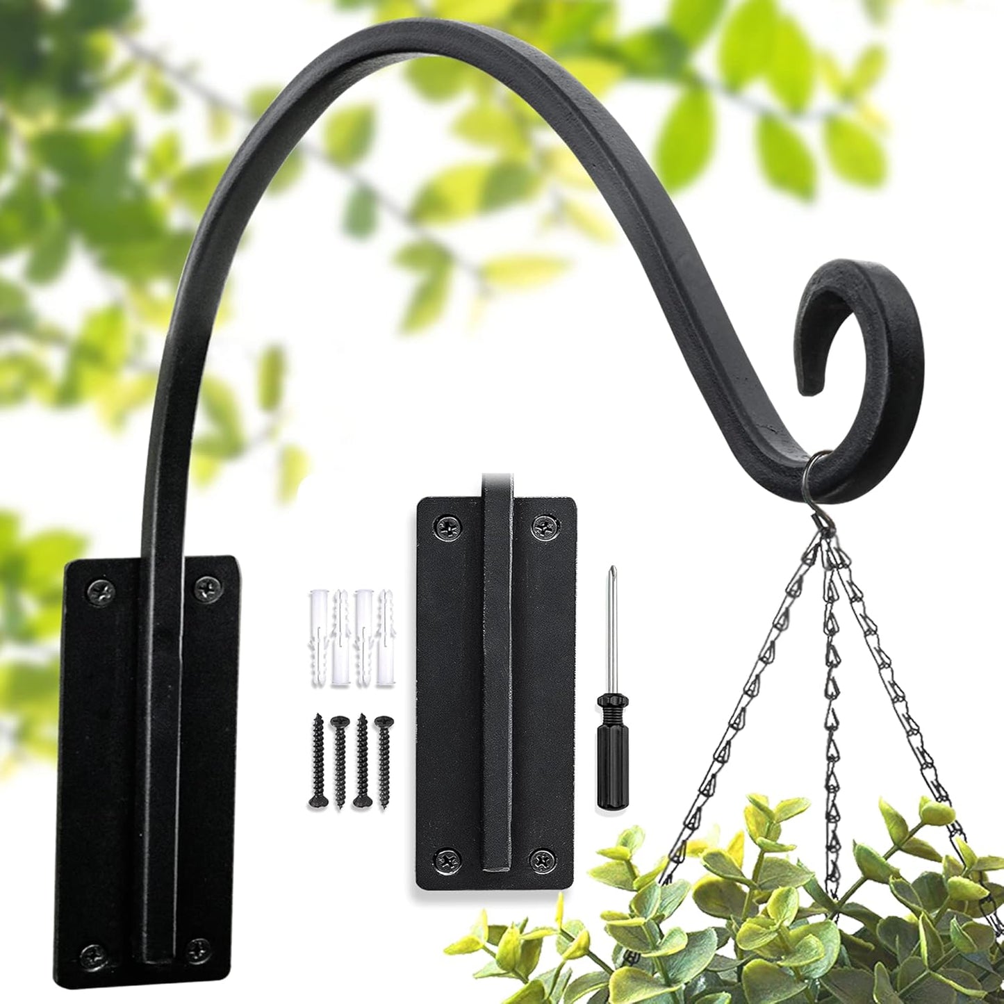 Heavy Duty Plant Hanger Bracket: 16 Inch 80 lbs Outdoor Hook