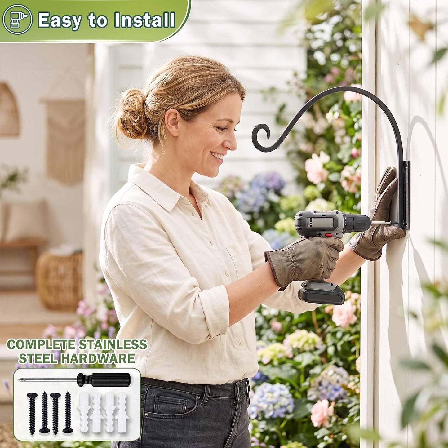 Heavy Duty Plant Hanger Bracket: 16 Inch 80 lbs Outdoor Hook