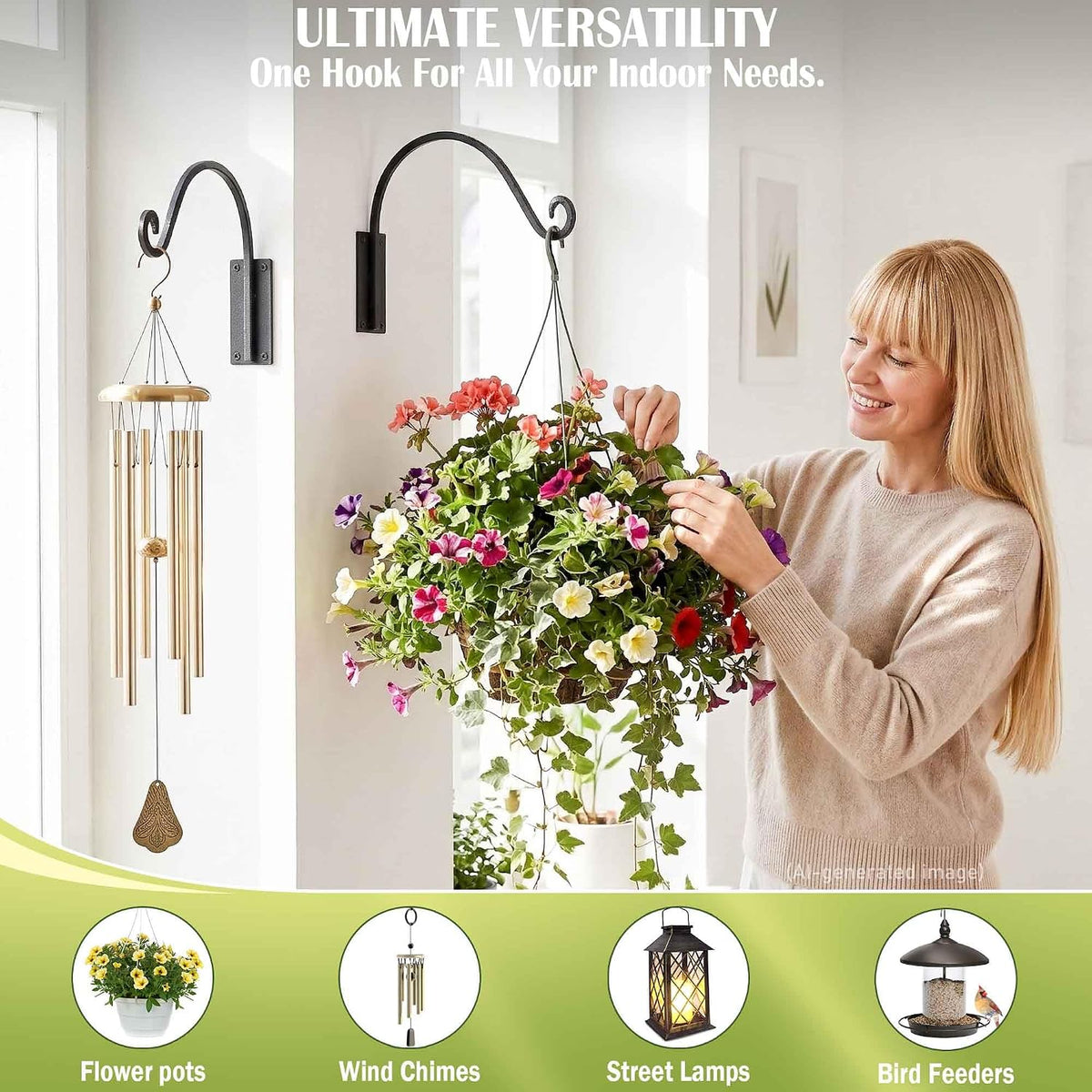 Heavy Duty Plant Hanger Bracket: 16 Inch 80 lbs Outdoor Hook