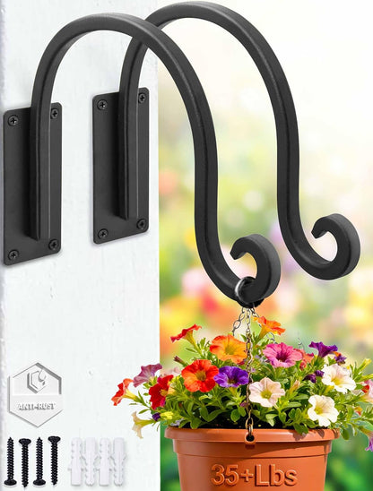 Heavy Duty Plant Hanger Bracket: 16 Inch 80 lbs Outdoor Hook