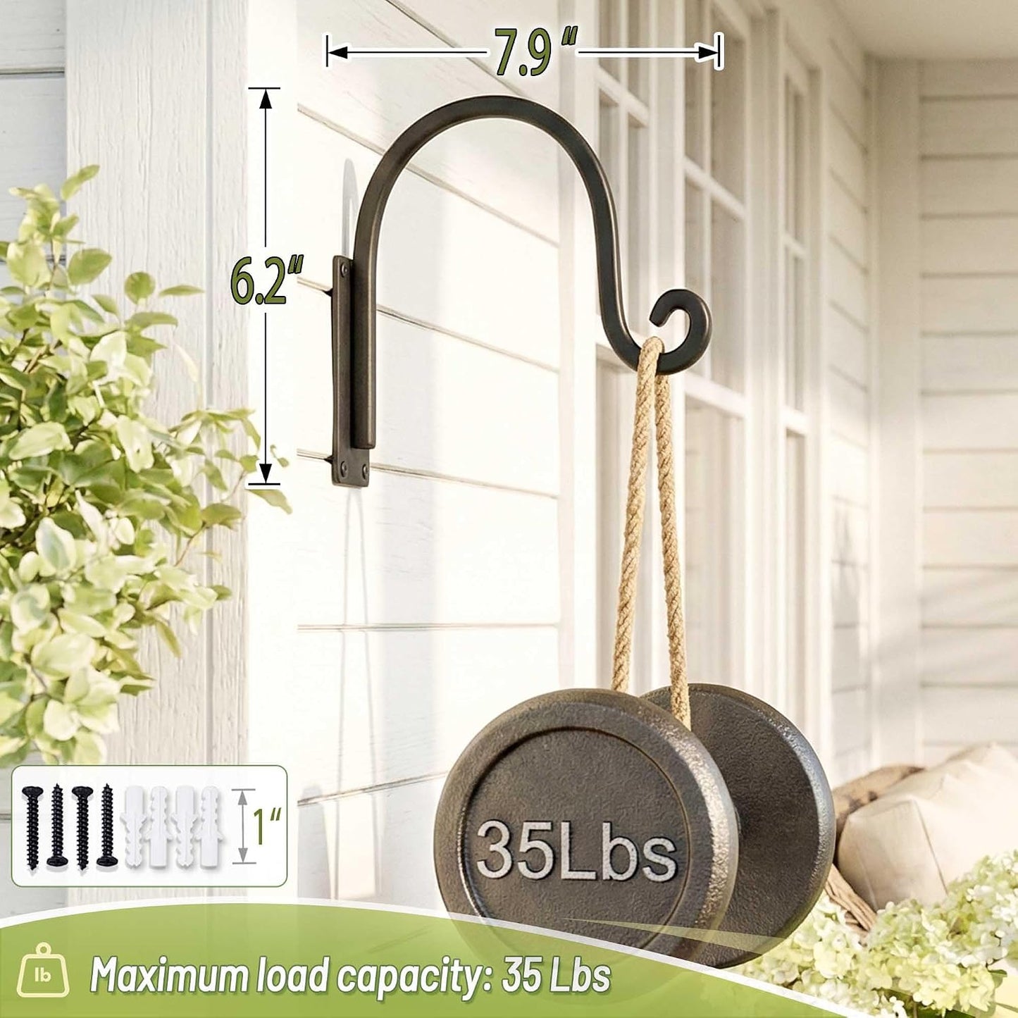 Heavy Duty Plant Hanger Bracket: 16 Inch 80 lbs Outdoor Hook