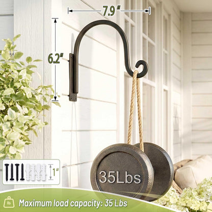 Heavy Duty Plant Hanger Bracket: 16 Inch 80 lbs Outdoor Hook
