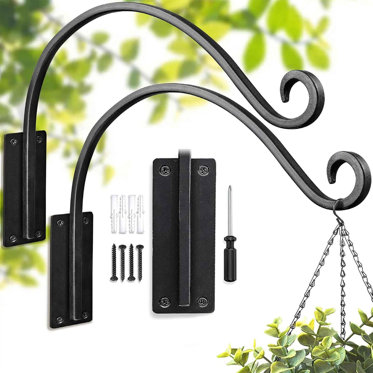 Heavy Duty Plant Hanger Bracket: 16 Inch 80 lbs Outdoor Hook