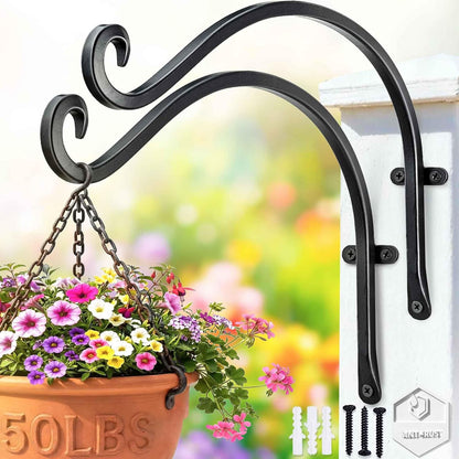 Heavy Duty Plant Hanger Bracket: 16 Inch 80 lbs Outdoor Hook