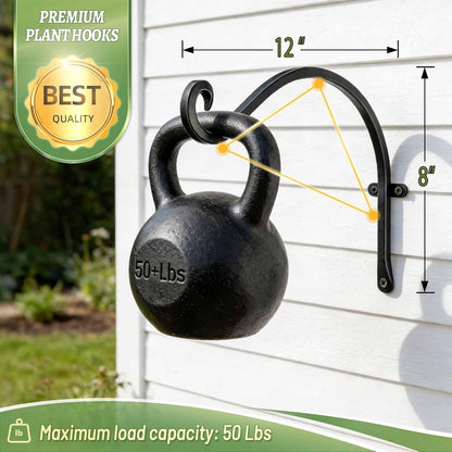 Heavy Duty Plant Hanger Bracket: 16 Inch 80 lbs Outdoor Hook