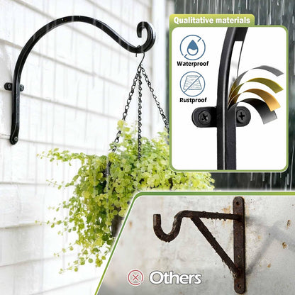Heavy Duty Plant Hanger Bracket: 16 Inch 80 lbs Outdoor Hook