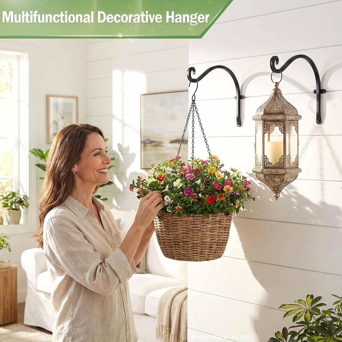 Heavy Duty Plant Hanger Bracket: 16 Inch 80 lbs Outdoor Hook