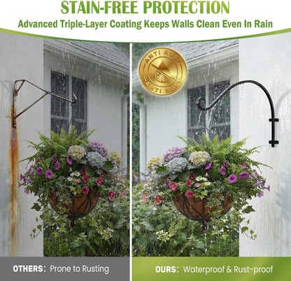 Heavy Duty Plant Hanger Bracket: 16 Inch 80 lbs Outdoor Hook
