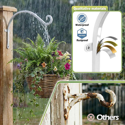Heavy Duty Plant Hanger Bracket: 16 Inch 80 lbs Outdoor Hook