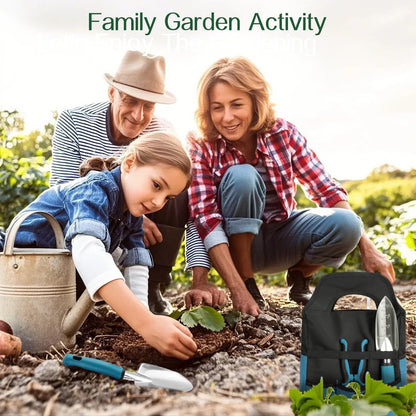 Gardening Tools Set, 8PCS Gardening Gifts for Women, Blue+Black
