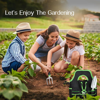 Gardening Tools Set, 8PCS Gardening Gifts for Women, Blue+Black