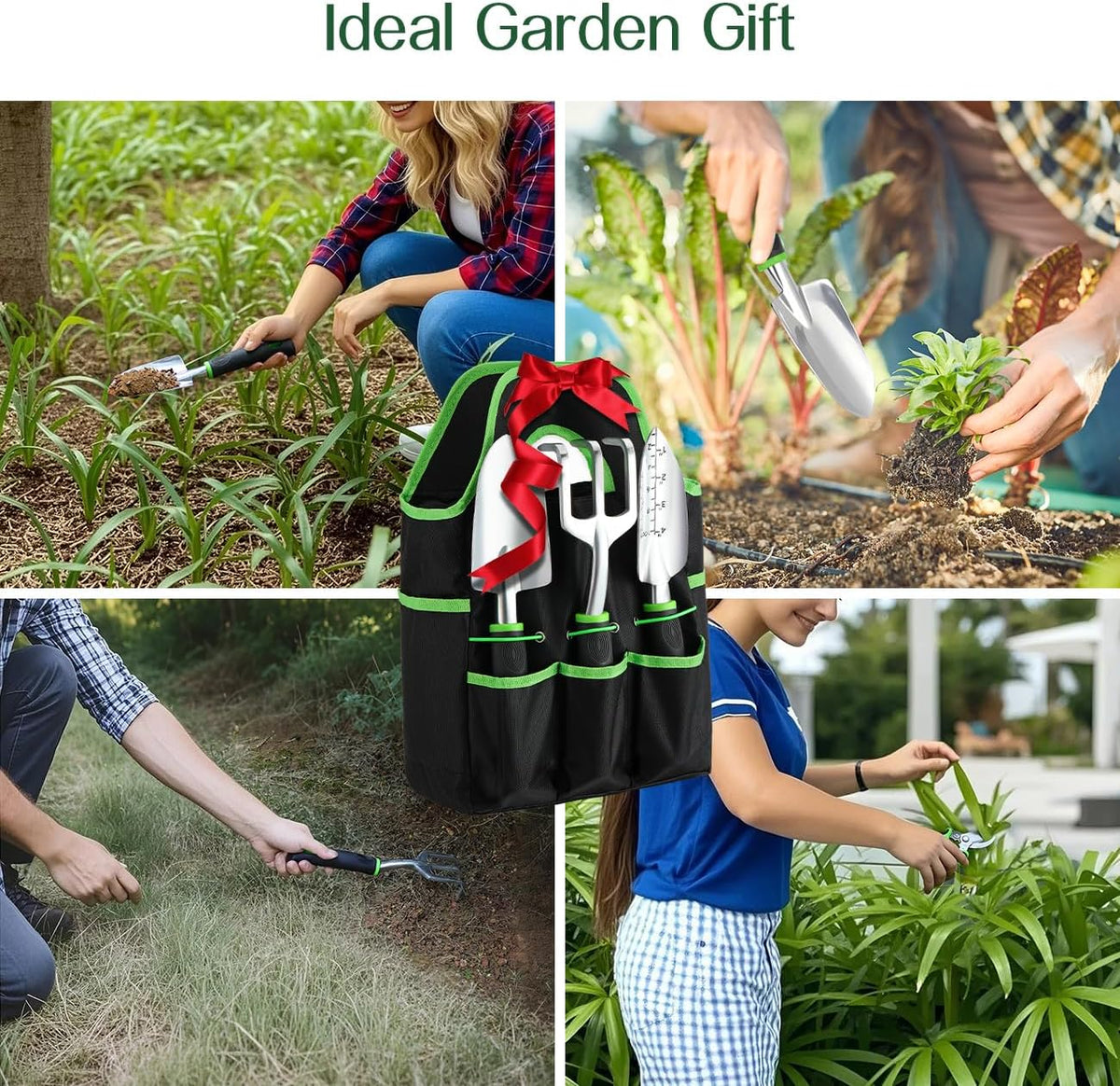 Gardening Tools Set, 8PCS Gardening Gifts for Women, Blue+Black