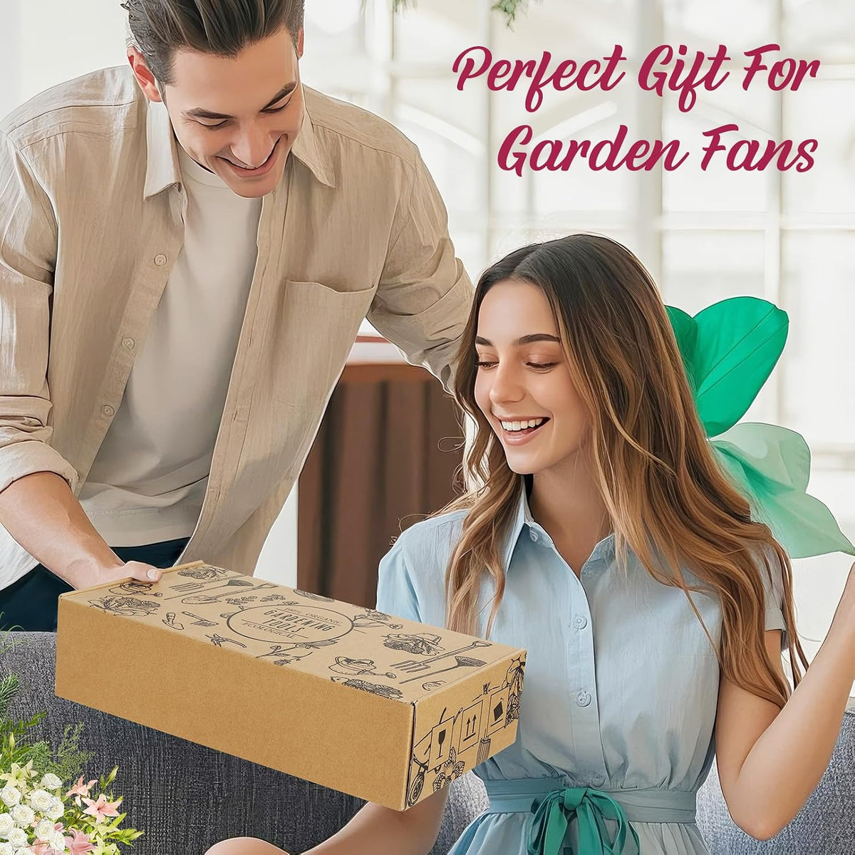 Gardening Tools Set, 8PCS Gardening Gifts for Women, Blue+Black