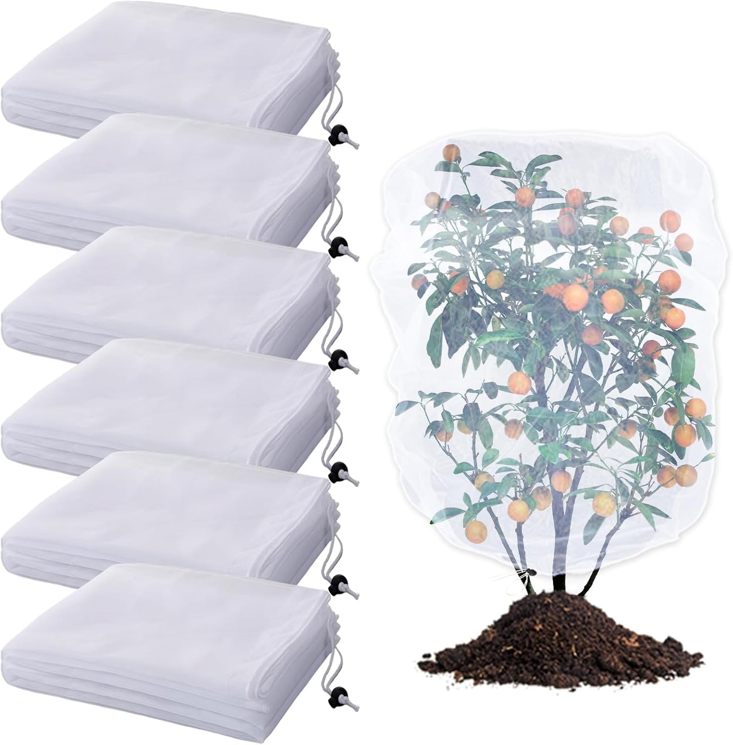 6 Pcs 4x5ft Insect Bird Garden Netting for Protecting Plant