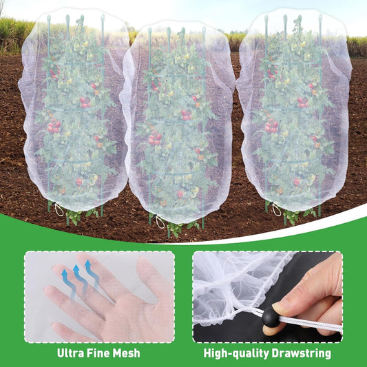 6 Pcs 4x5ft Insect Bird Garden Netting for Protecting Plant