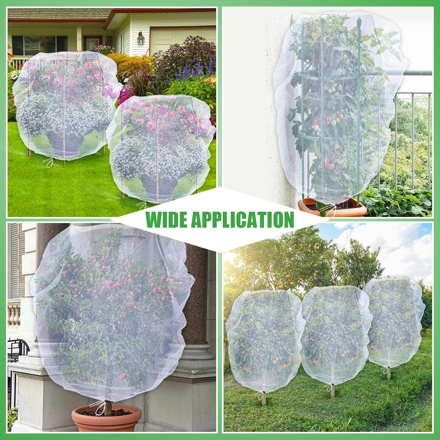 6 Pcs 4x5ft Insect Bird Garden Netting for Protecting Plant