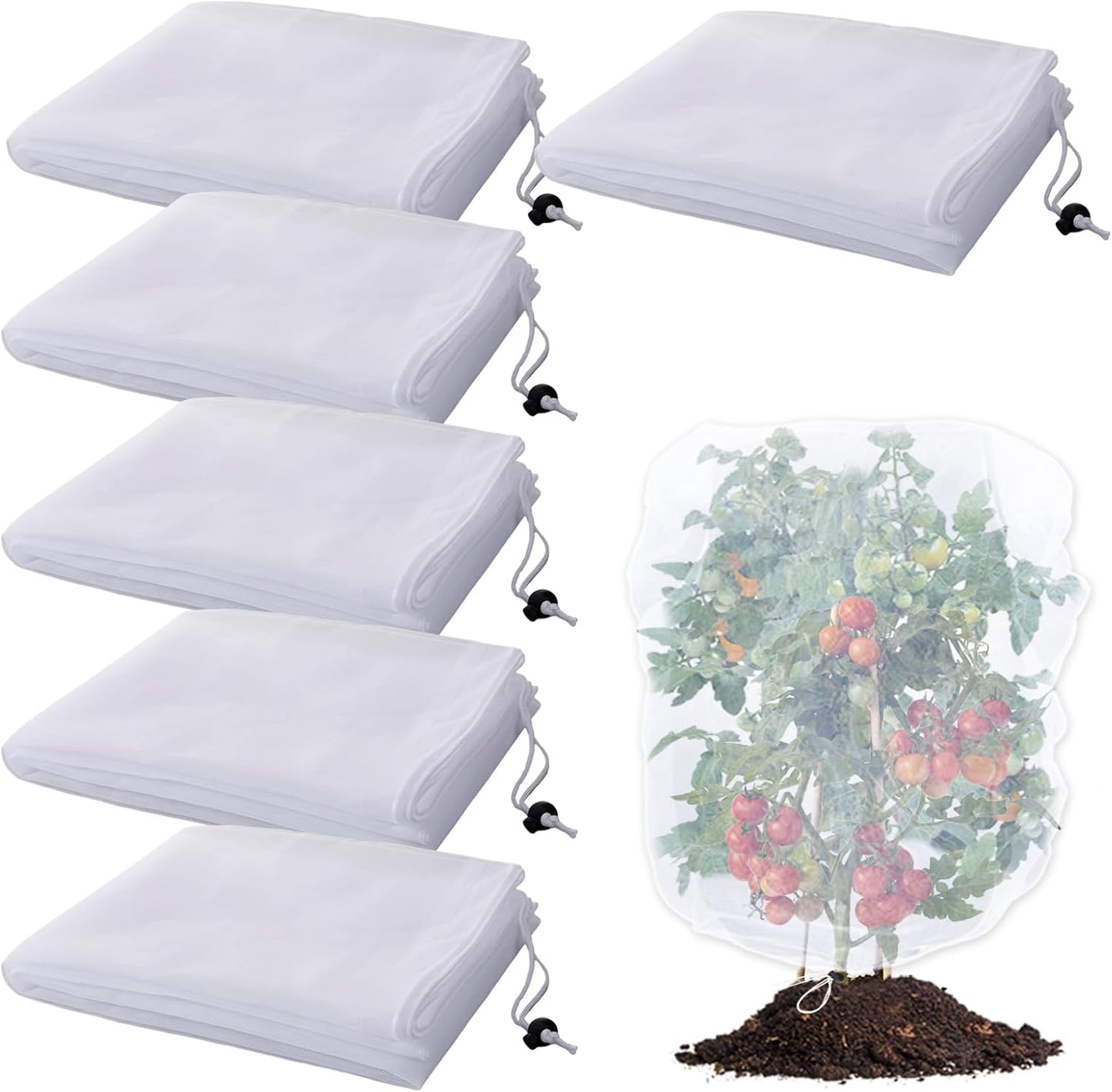 6 Pcs 4x5ft Insect Bird Garden Netting for Protecting Plant
