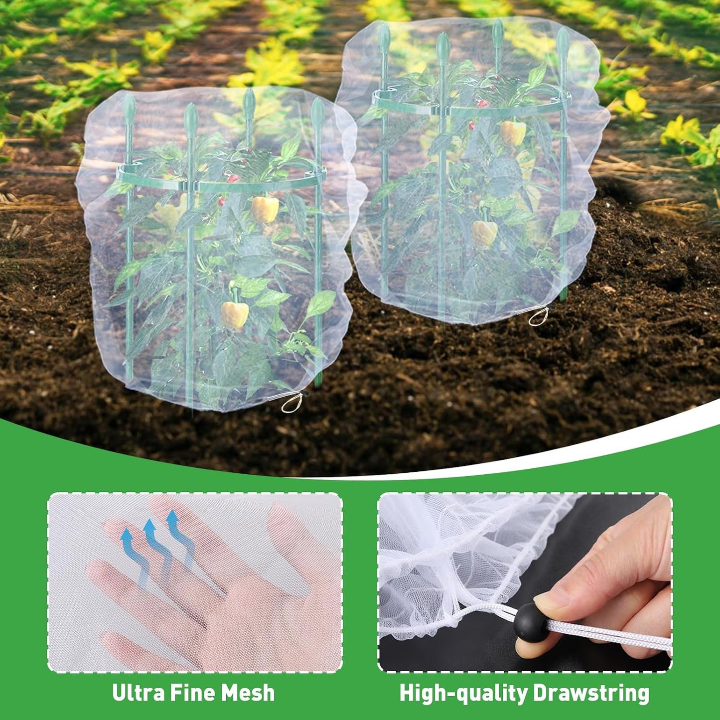 6 Pcs 4x5ft Insect Bird Garden Netting for Protecting Plant