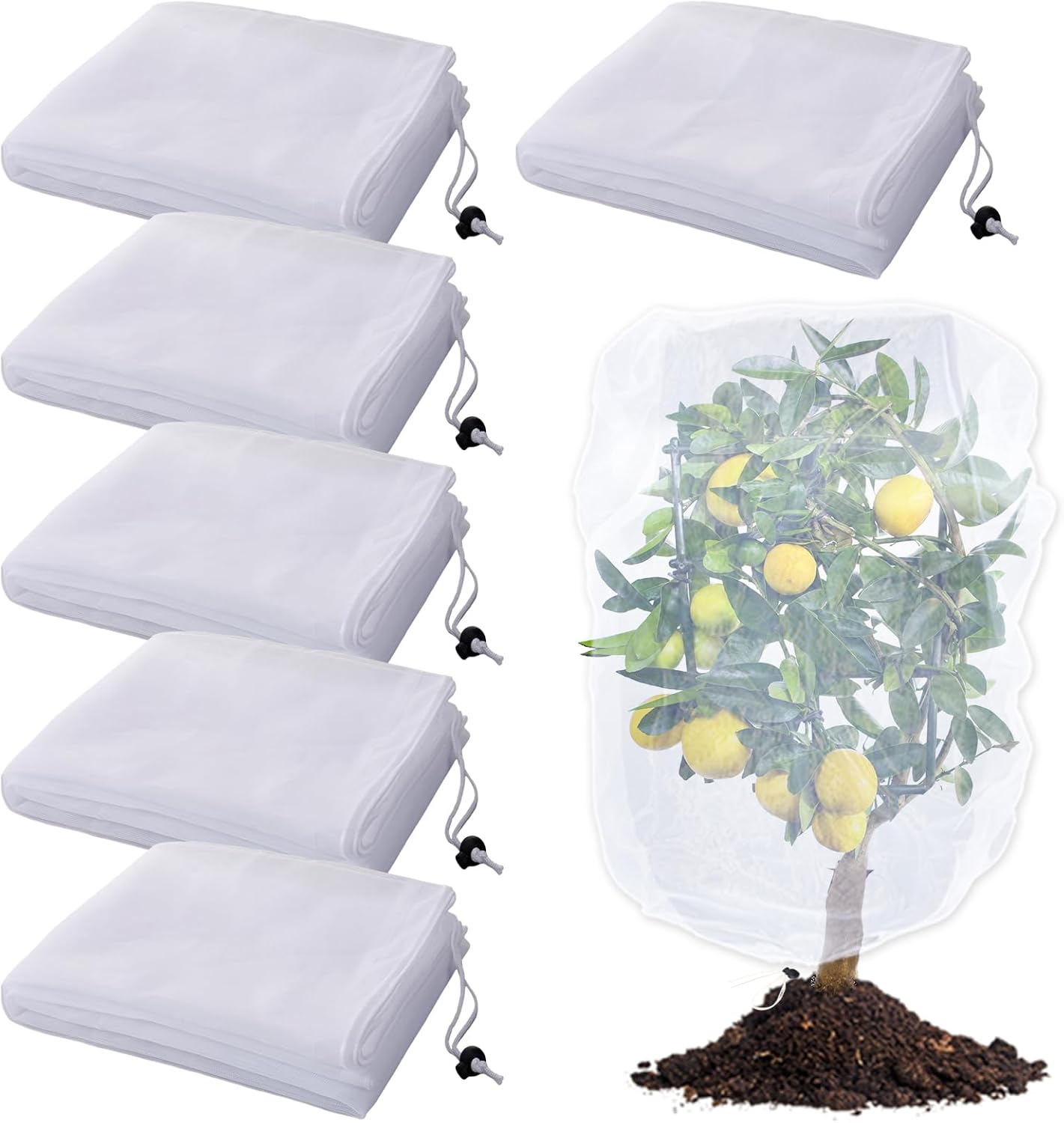 6 Pcs 4x5ft Insect Bird Garden Netting for Protecting Plant