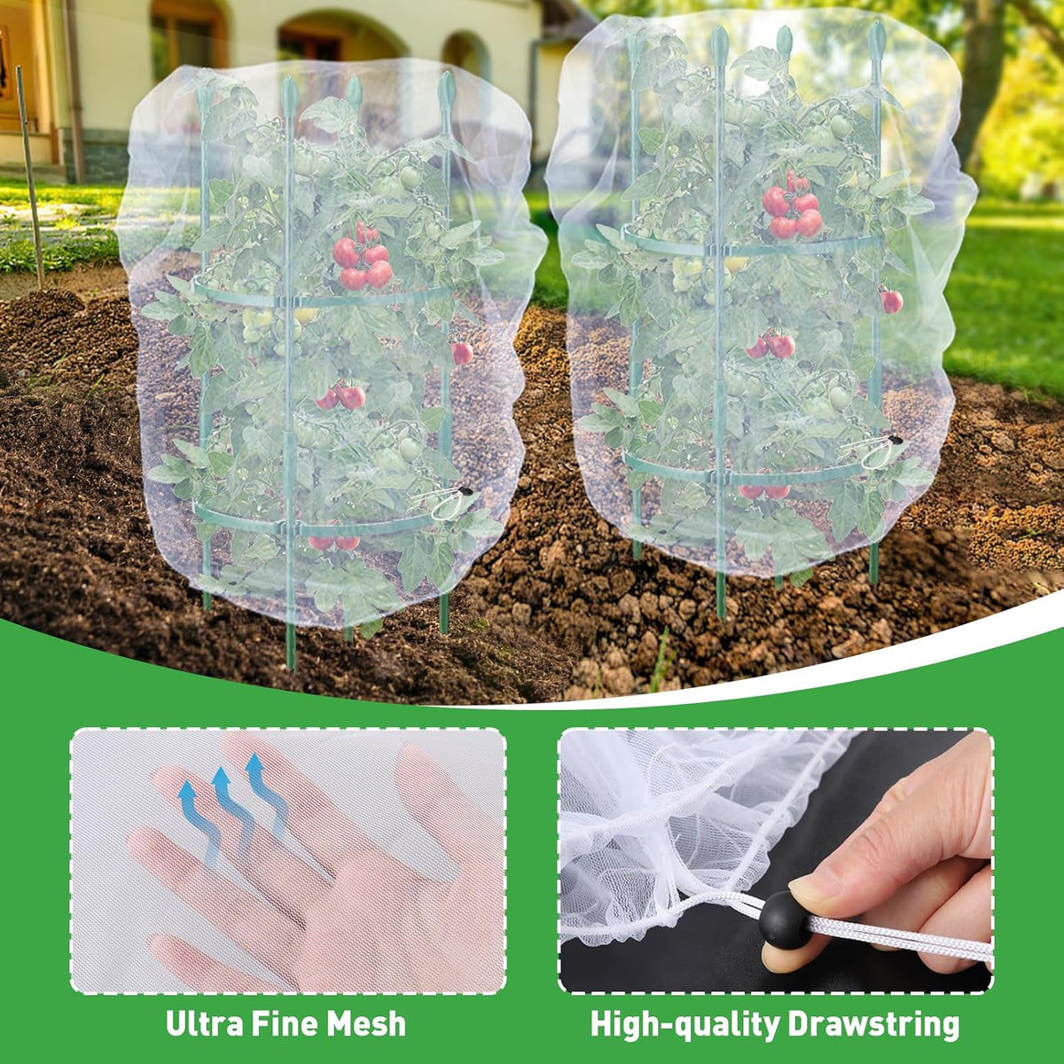 6 Pcs 4x5ft Insect Bird Garden Netting for Protecting Plant
