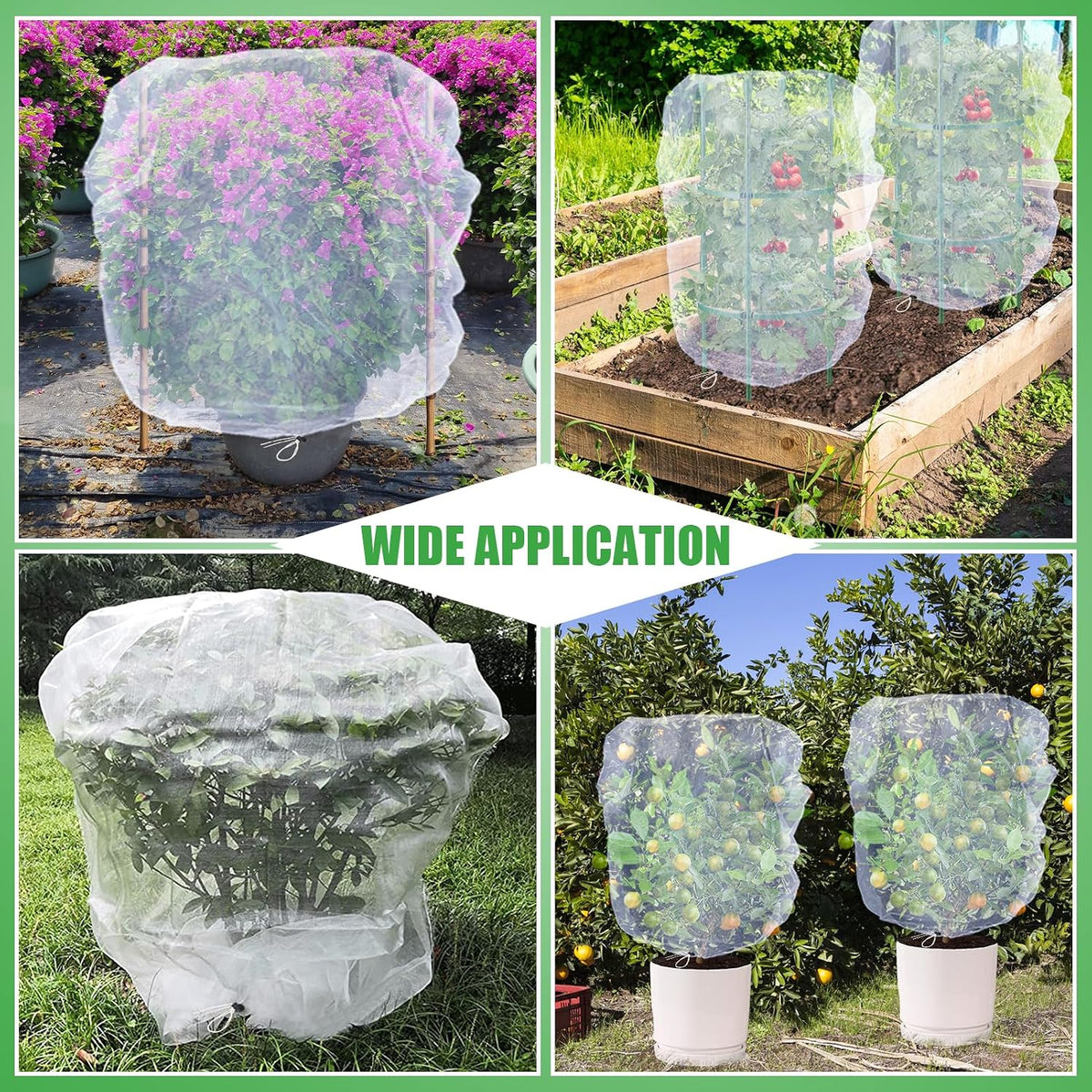 6 Pcs 4x5ft Insect Bird Garden Netting for Protecting Plant