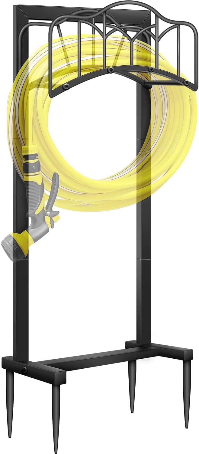 Garden Hose Holder -Upgraded Hose Holder Holds 100-feet Hose,Freestanding Heavy Duty Hose Hanger,Sturdy Hose Stand for Lawn & Yard (Cloud, 1)