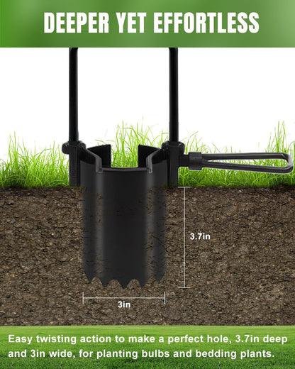 5 Inch Depth Bulb Planter Tool with Automatic Soil Release for Garden